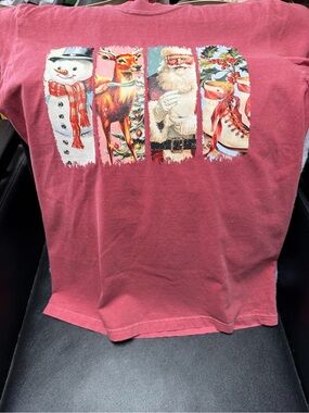 Comfort Colors Women's Dusty Rose Short Sleeve Holiday Graphic Tee